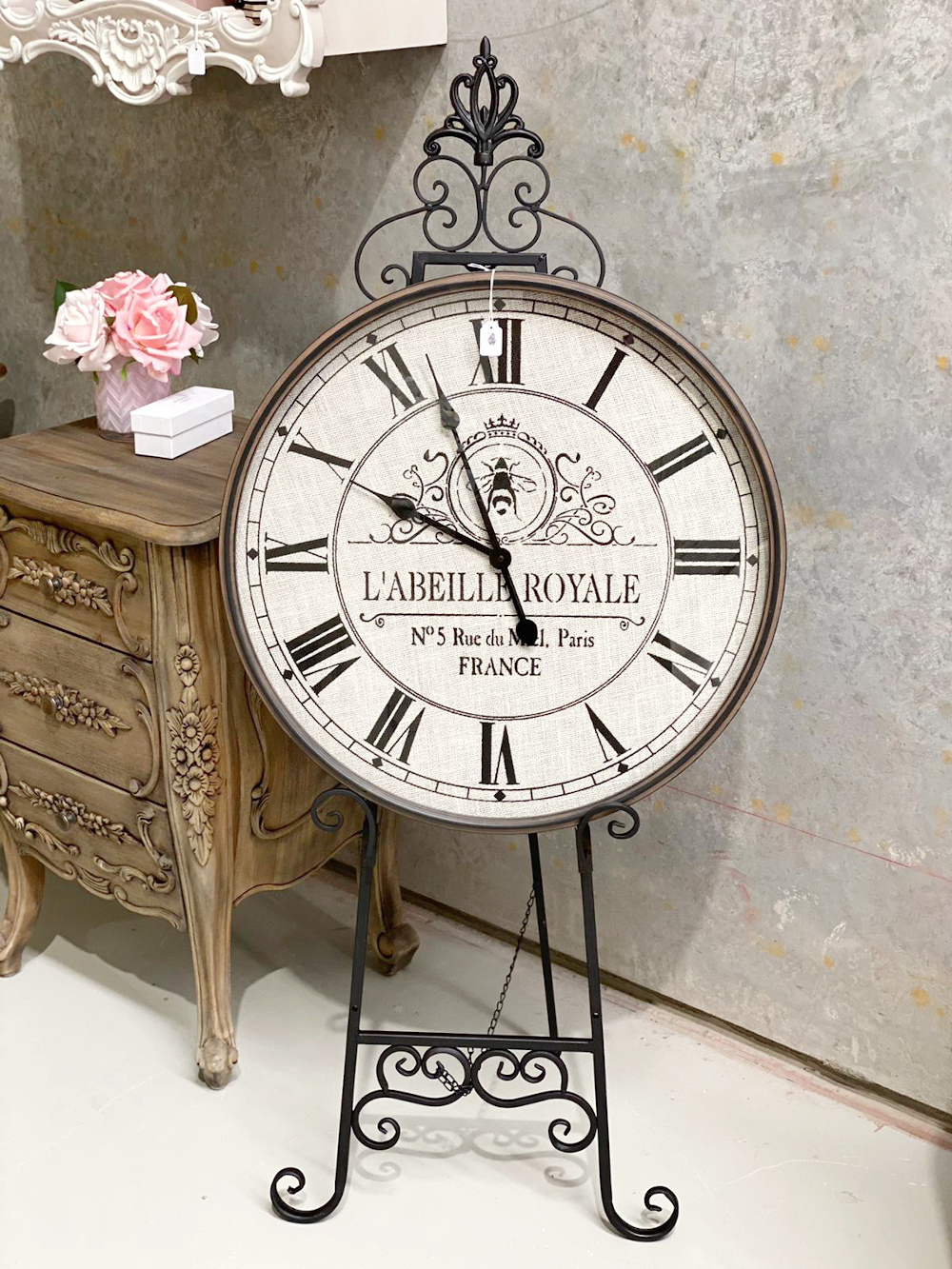 French Provincial Homewares I Labeille Royale France Black Wall Clock