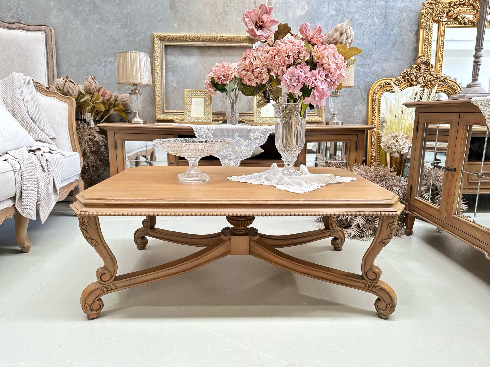 french style oak coffee table