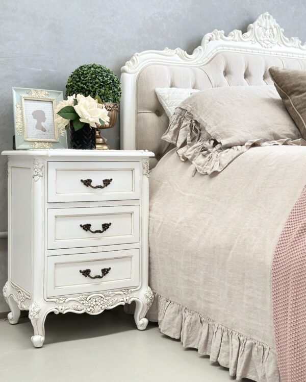 Le Foret Antique White Bedside Table