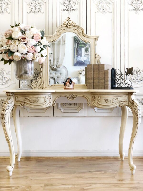 Tempeste Provincial Carved Mirrored Dressing Table